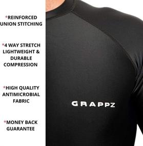 img 1 attached to 🔥 Premium Grappz Long Sleeve Rash Guard: Top-tier Compression Shirt for MMA, BJJ, Jiu Jitsu, Wrestling, No Gi, and More!