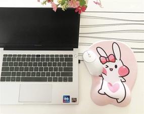 img 3 attached to Ergonomic Non Slip Accessories Notebook Bunny Pink