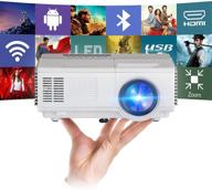 📽️ portable wifi projector bluetooth 1080p android mini projector - outdoor movie, wireless mirroring smartphone/fire stick/pc/usb/dvd/ps5 led projector home theater logo