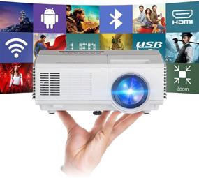 img 4 attached to 📽️ Portable WiFi Projector Bluetooth 1080P Android Mini Projector - Outdoor Movie, Wireless Mirroring Smartphone/Fire Stick/PC/USB/DVD/PS5 LED Projector Home Theater