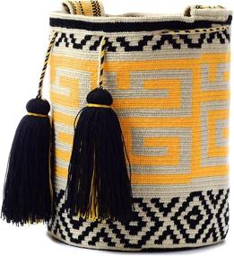 img 3 attached to 👜 Многолинейная коллекция желтых женских сумок и кошельков Wayuu Mochila: сумки-мешки