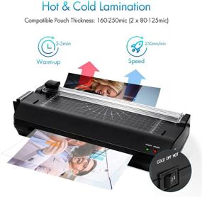 img 3 attached to Versatile 5-in-1 Laminating Machine: A4 Laminator with Trimmer, Corner Rounder, 20 Laminating Pouches, Photo Frames for Home Office School & Posters (Black)