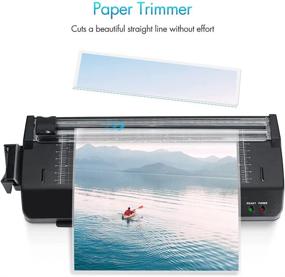 img 1 attached to Versatile 5-in-1 Laminating Machine: A4 Laminator with Trimmer, Corner Rounder, 20 Laminating Pouches, Photo Frames for Home Office School & Posters (Black)