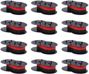 img 4 attached to 🖨️ Enhanced Substitution: GR24 Porelon 11216 Universal Twin-Spool Calculator Ribbon, Ideal for Nukote BR80c, Sharp El 1197 P III, Dataproducts R3027 (Larger 1 3/8" Spool Diameter, 1/2" Width, Black/Red, Bundle of 12)