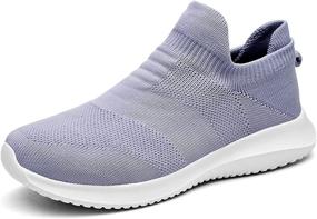 img 4 attached to Sytanbo Women's Slip On Walking Shoes - Lightweight Breathable Running Sneakers for Gym Workout and Tennis