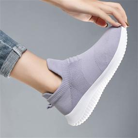 img 2 attached to Sytanbo Women's Slip On Walking Shoes - Lightweight Breathable Running Sneakers for Gym Workout and Tennis