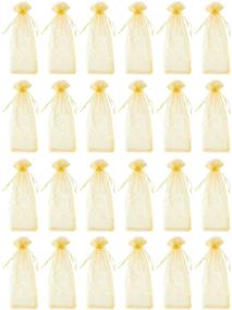 img 4 attached to 🍾 Gold Organza Wine Bags - 24-Pack Drawstring Wine Bottle Wrapping Bags for Storefront Display, Decoration, & Party Favors - 14.5 x 5.5 inches