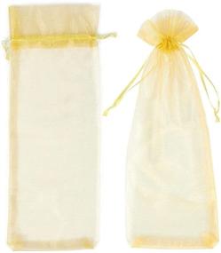 img 2 attached to 🍾 Gold Organza Wine Bags - 24-Pack Drawstring Wine Bottle Wrapping Bags for Storefront Display, Decoration, & Party Favors - 14.5 x 5.5 inches