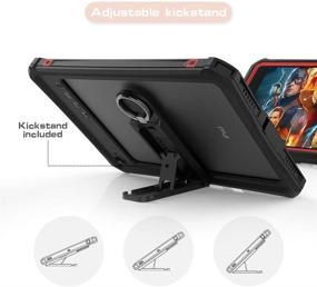 img 1 attached to 🔴 AICase Waterproof Case for iPad Mini 4/5 - High Touch Sensitivity & 360° Shockproof Protective Cover with Kickstand - Red