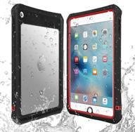 🔴 aicase waterproof case for ipad mini 4/5 - high touch sensitivity & 360° shockproof protective cover with kickstand - red logo