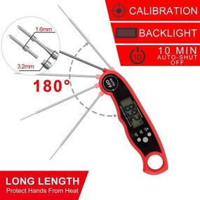 img 2 attached to Thermometer Instant Cooking Backlight Grilling