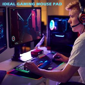 img 3 attached to 🎮 Enhance Your Gaming Experience with the RGB Gaming Mouse Pad - Large Extended Soft Led Mouse Mat with 14 Lighting Modes, Smooth Waterproof Surface