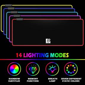 img 2 attached to 🎮 Enhance Your Gaming Experience with the RGB Gaming Mouse Pad - Large Extended Soft Led Mouse Mat with 14 Lighting Modes, Smooth Waterproof Surface