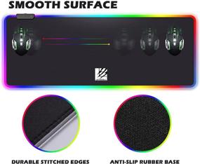 img 1 attached to 🎮 Enhance Your Gaming Experience with the RGB Gaming Mouse Pad - Large Extended Soft Led Mouse Mat with 14 Lighting Modes, Smooth Waterproof Surface