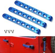 blue jeep door handle inserts grab handle knobs cover trim aluminum 3pcs pack compatible side door handle insert for jeep wrangler jk 2007-2017 &amp logo