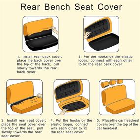 img 2 attached to BQTQ 11 Pcs Sunflower Car Accessories Set - Seat Covers, Headrest Covers, Seat Belt Covers, Cup Coaster & More!