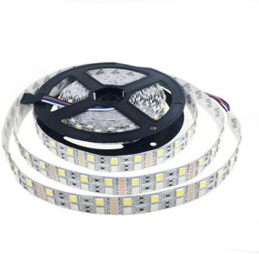 img 4 attached to Alarmpore (TM) 16.4FT Double Row 5050 RGBWW LED Strip Rope: 5M Flexible Tape Light for Home Decoration, Holiday & Wedding Lighting