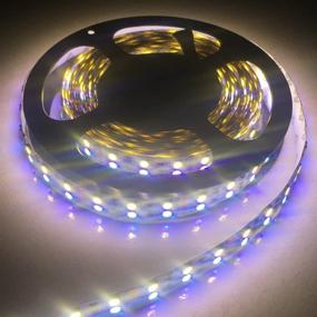 img 1 attached to Alarmpore (TM) 16.4FT Double Row 5050 RGBWW LED Strip Rope: 5M Flexible Tape Light for Home Decoration, Holiday & Wedding Lighting