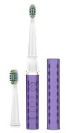 voom sonic pro 3 rechargeable electric toothbrush - dentist recommended oral care device with soft dupont nylon bristles, portable design, 2-minute timer, 3 speeds, lightweight - purple logo