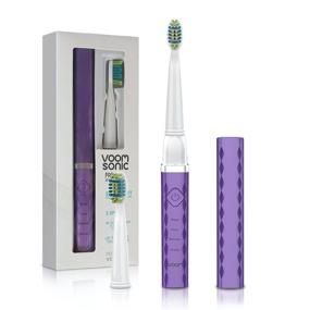 img 3 attached to Voom Sonic Pro 3 Rechargeable Electric Toothbrush - Dentist Recommended Oral Care Device with Soft Dupont Nylon Bristles, Portable Design, 2-Minute Timer, 3 Speeds, Lightweight - Purple