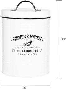 img 3 attached to Amici Home Farmers Market Metal Storage Canister, 🏘️ 76 oz, White - Organize and Store with Style!