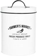 amici home farmers market metal storage canister, 🏘️ 76 oz, white - organize and store with style! логотип