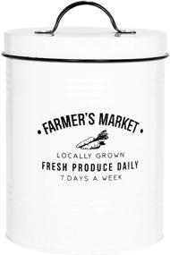 img 4 attached to Amici Home Farmers Market Metal Storage Canister, 🏘️ 76 oz, White - Organize and Store with Style!