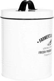 img 1 attached to Amici Home Farmers Market Metal Storage Canister, 🏘️ 76 oz, White - Organize and Store with Style!