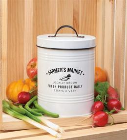 img 2 attached to Amici Home Farmers Market Metal Storage Canister, 🏘️ 76 oz, White - Organize and Store with Style!