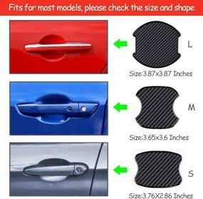 img 2 attached to 🚗 WORCAS 4Pcs Universal 3D Carbon Fiber Car Door Handle Scratch Protector Sticker Auto Door Handle Cups Protective Pad (M)