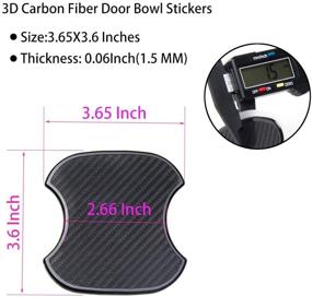 img 1 attached to 🚗 WORCAS 4Pcs Universal 3D Carbon Fiber Car Door Handle Scratch Protector Sticker Auto Door Handle Cups Protective Pad (M)