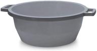 🍽️ ybm home round dish wash basin dishpan with handle: versatile plastic portable dish tub for camping, face cleansing, and more – gray logo