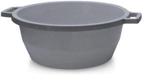 img 1 attached to 🍽️ YBM Home Round Dish Wash Basin Dishpan with Handle: Versatile Plastic Portable Dish Tub for Camping, Face Cleansing, and More – Gray
