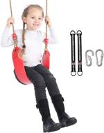 🌳 xinlinke children swing seat set: adjustable rope with tree hanging straps, snap hooks – red, ideal replacement accessories for kids' indoor/outdoor, backyard playground playset swingset logo