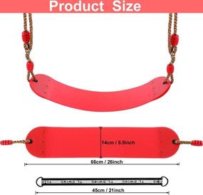 img 2 attached to 🌳 Xinlinke Children Swing Seat Set: Adjustable Rope with Tree Hanging Straps, Snap Hooks – Red, Ideal Replacement Accessories for Kids' Indoor/Outdoor, Backyard Playground Playset Swingset