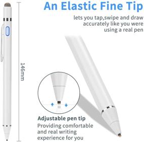 img 3 attached to 🖊️ Evach Active Stylus with Ultra Fine Tip for iPad iPhone Samsung Tablets - Compatible with Apple Pen, iPad Pro Stylus Pen - White