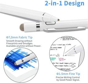 img 1 attached to 🖊️ Evach Active Stylus with Ultra Fine Tip for iPad iPhone Samsung Tablets - Compatible with Apple Pen, iPad Pro Stylus Pen - White