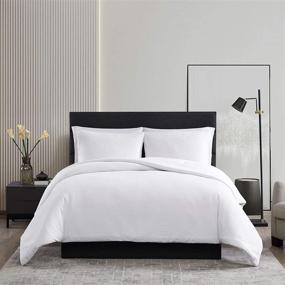 img 3 attached to Vera Wang Waffle Pique Collection: Ultra Soft 100% Cotton Comforter 🛏️ Set, King Size, White - All Season Bedding, Pre-Washed for Luxurious Softness