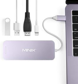 img 2 attached to 🔌 MINIX M.2 SSD Storage Adapter: USB-C Multiport Hub with 4K HDMI, USB 3.0, and Power Delivery – Compatible with Apple MacBook (240GB+Space Gray)