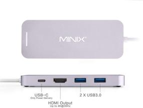 img 1 attached to 🔌 MINIX M.2 SSD Storage Adapter: USB-C Multiport Hub with 4K HDMI, USB 3.0, and Power Delivery – Compatible with Apple MacBook (240GB+Space Gray)