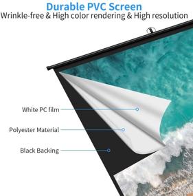 img 3 attached to 🎥 Keenstone 100 inch 16:9 PVC Projector Screen with Stand - 4K HD, Wrinkle-Free, Easy to Clean, 1.1Gain, 160° Viewing Angle, Indoor/Outdoor - Includes Carry Bag