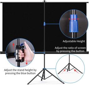 img 1 attached to 🎥 Экран проектора Keenstone 100 дюймов 16:9 из ПВХ с подставкой - 4K HD, без морщин, легко чистить, 1.1 усиление, угол обзора 160°, для использования в помещении/на открытом воздухе - в комплекте сумка для переноски