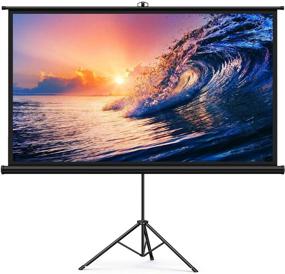 img 4 attached to 🎥 Keenstone 100 inch 16:9 PVC Projector Screen with Stand - 4K HD, Wrinkle-Free, Easy to Clean, 1.1Gain, 160° Viewing Angle, Indoor/Outdoor - Includes Carry Bag