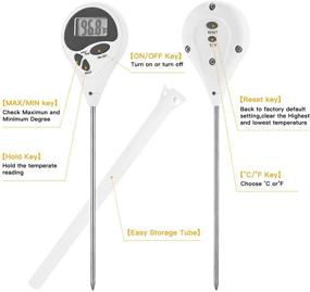 img 3 attached to 🌡️ Regetek Waterproof Digital Cooking Thermometer - Instant Read BBQ Grill Oven Food Meat, Kitchen LCD Milk Yogurt Yogurt Soup Oil Smoker Thermometer