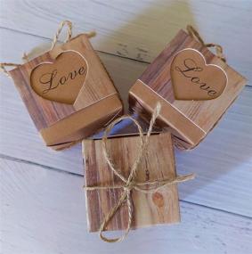 img 1 attached to Lontenrea 50pcs Vintage Kraft Candy Favour Boxes with 50pcs Twine Rope for Wedding Birthday Party Decoration