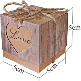 img 3 attached to Lontenrea 50pcs Vintage Kraft Candy Favour Boxes with 50pcs Twine Rope for Wedding Birthday Party Decoration