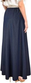 img 1 attached to Comfy & Chic: Women's Ultra Soft Lightweight Denim Fit and Flare A-Line Ankle Length Maxi Skirt