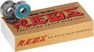 bones bearings big balls reds 8mm, 16-pack - precision skate rated bearings for optimal performance and durability logo