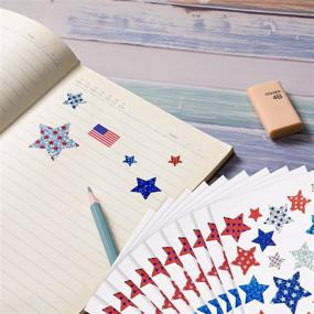 img 1 attached to Patriotic Sticker Metallic Star Shaped Independence Scrapbooking & Stamping