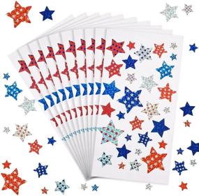 img 4 attached to Patriotic Sticker Metallic Star Shaped Independence Scrapbooking & Stamping